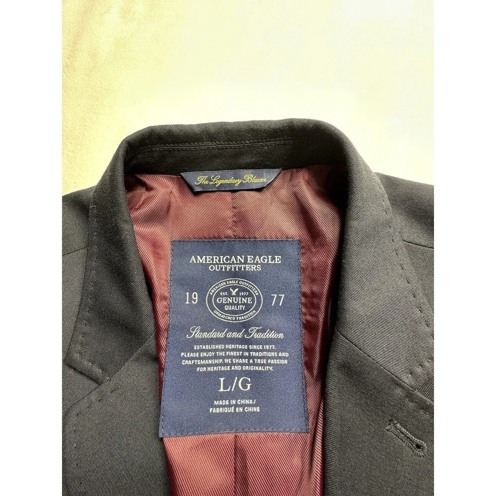 American Eagle Outfitters Blazer Mens Large Blue‎ Two Button Sport Coat Jacket